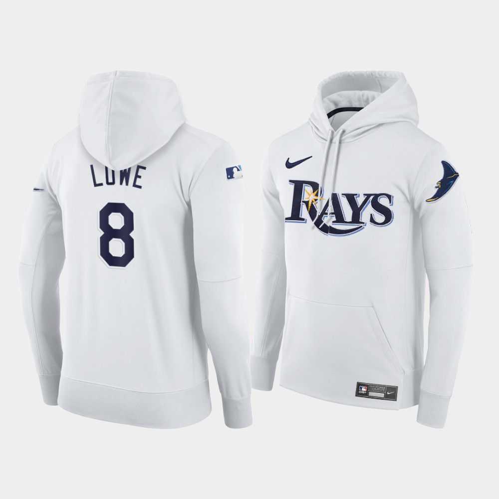 Men Tampa Bay Rays 8 Lowe white home hoodie 2021 MLB Nike Jerseys